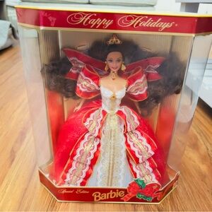 1997 Happy Holidays Special Edition Barbie‎ Doll Brunette Mattel 17832 VTG NRFB
